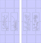 玻璃雕花 2012梅兰竹菊