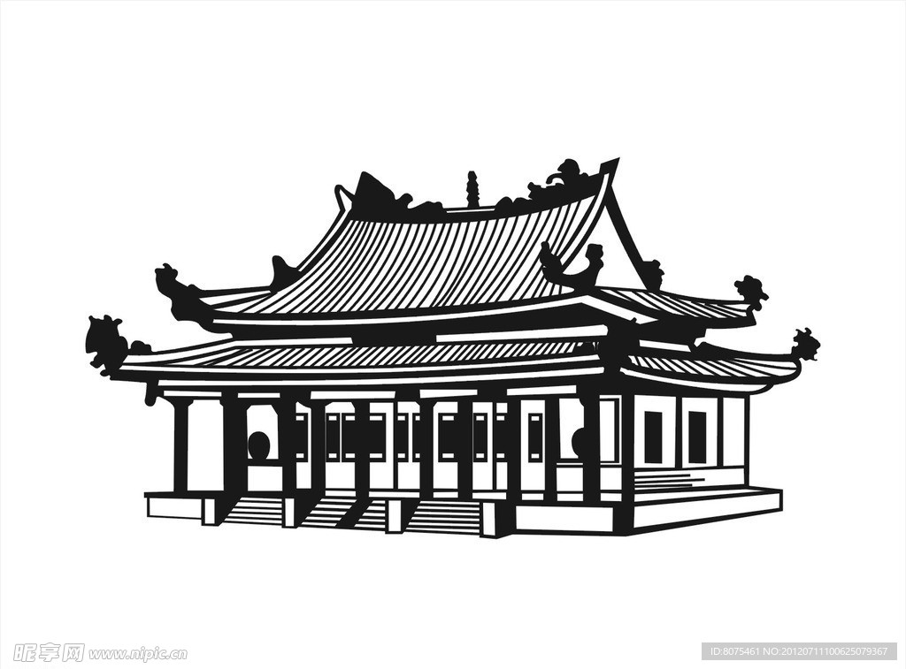 福安寺矢量图