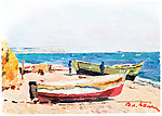 海边风景油画
