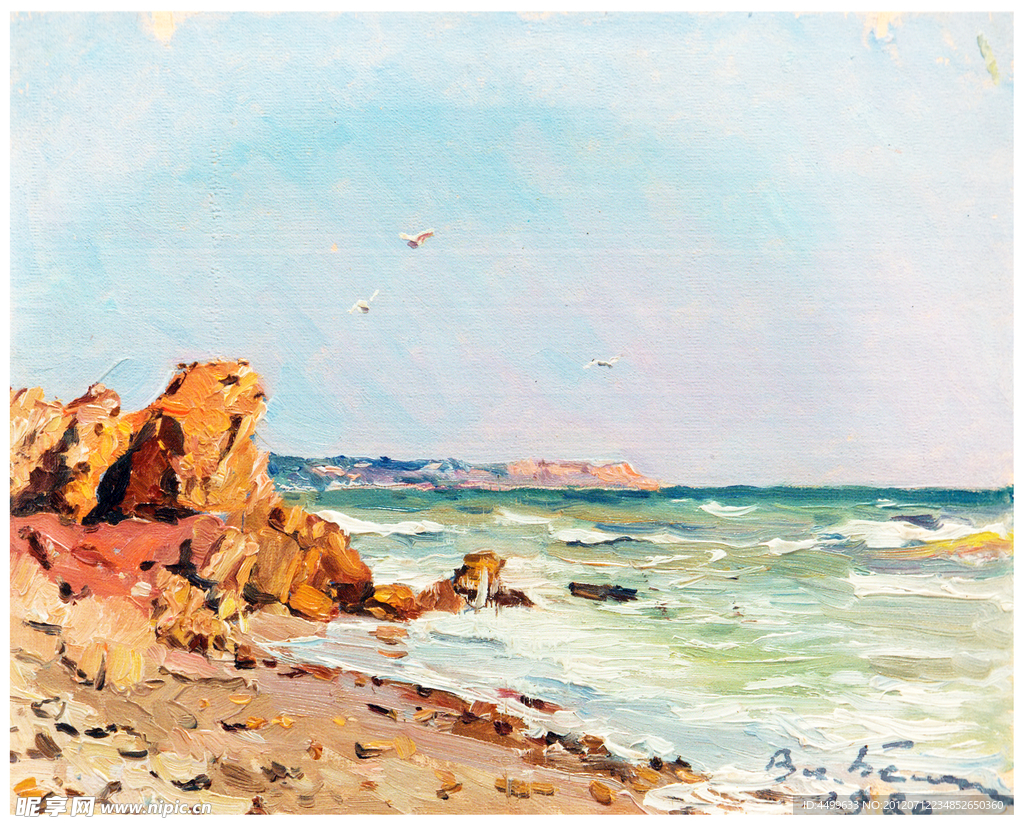 海边风景油画