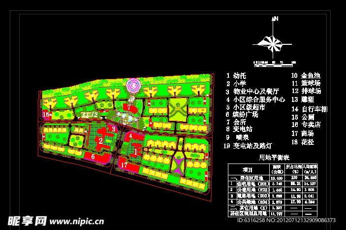 居住区CAD平面规划图