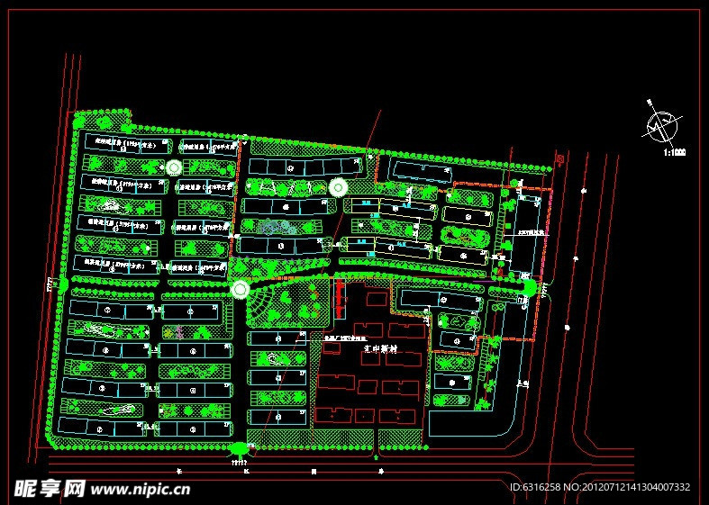 居住区CAD平面规划图