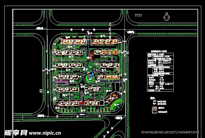 居住区CAD平面规划图