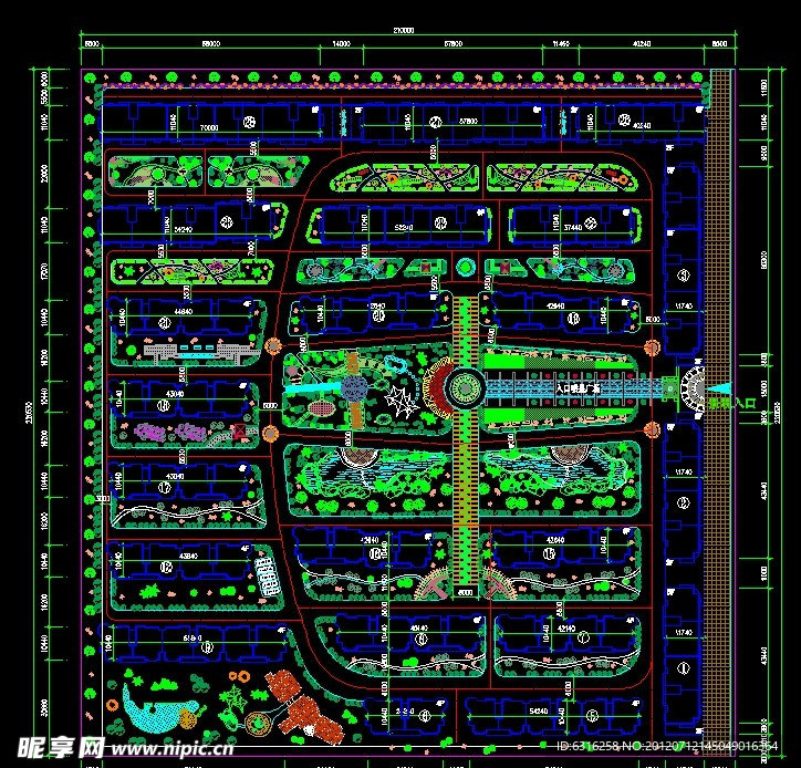 居住区CAD平面规划图