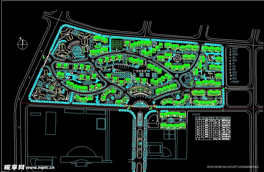 居住区CAD平面规划图