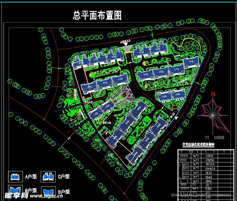 居住区CAD平面规划图