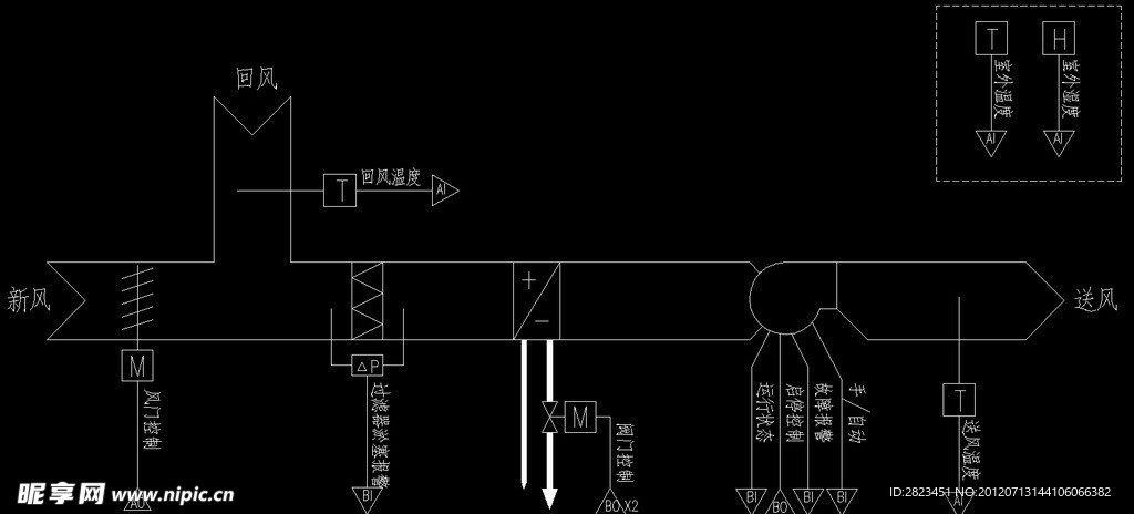电视台 空调机组系统监控原理图