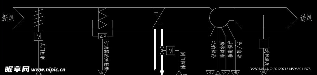 电视台 新风机组系统监控原理图