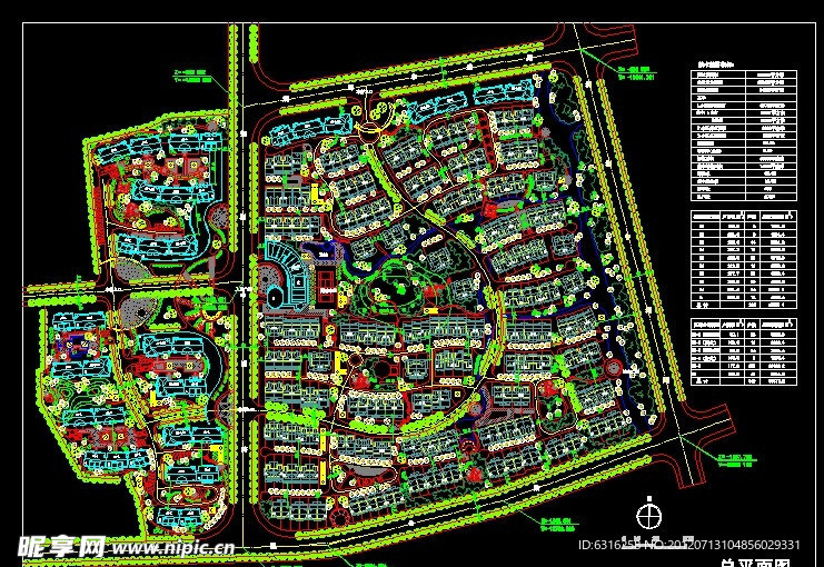 居住区CAD平面规划图
