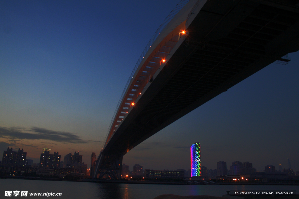 上海卢浦大桥夜景