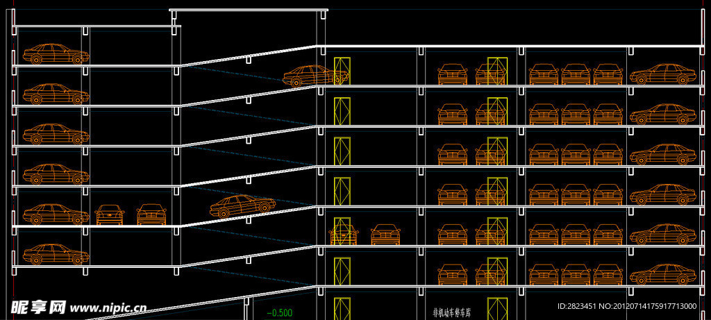 停车库 剖面
