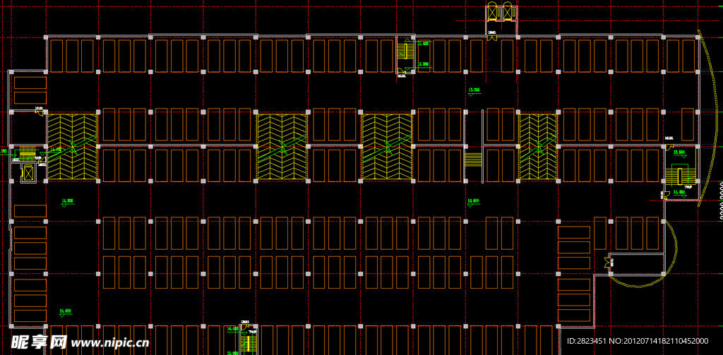 停车库 五层平面