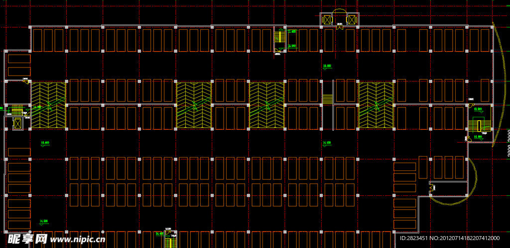 停车库 五层平面