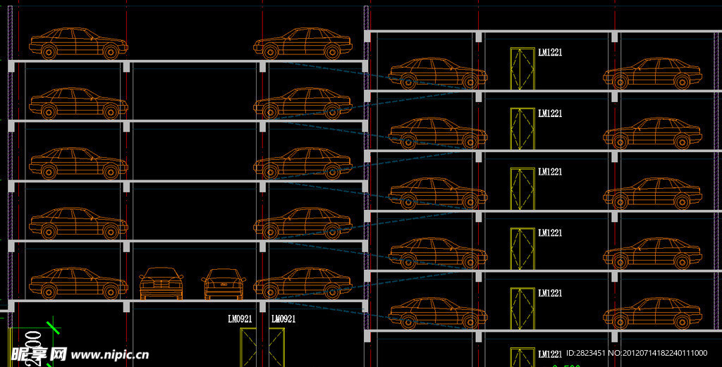 停车库 剖面