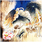 荷花国画