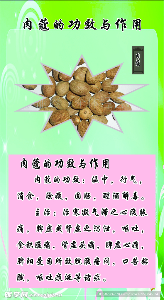 肉蔻的功效与作用
