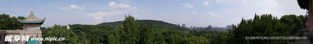 武汉大学珞珈山北麓远景