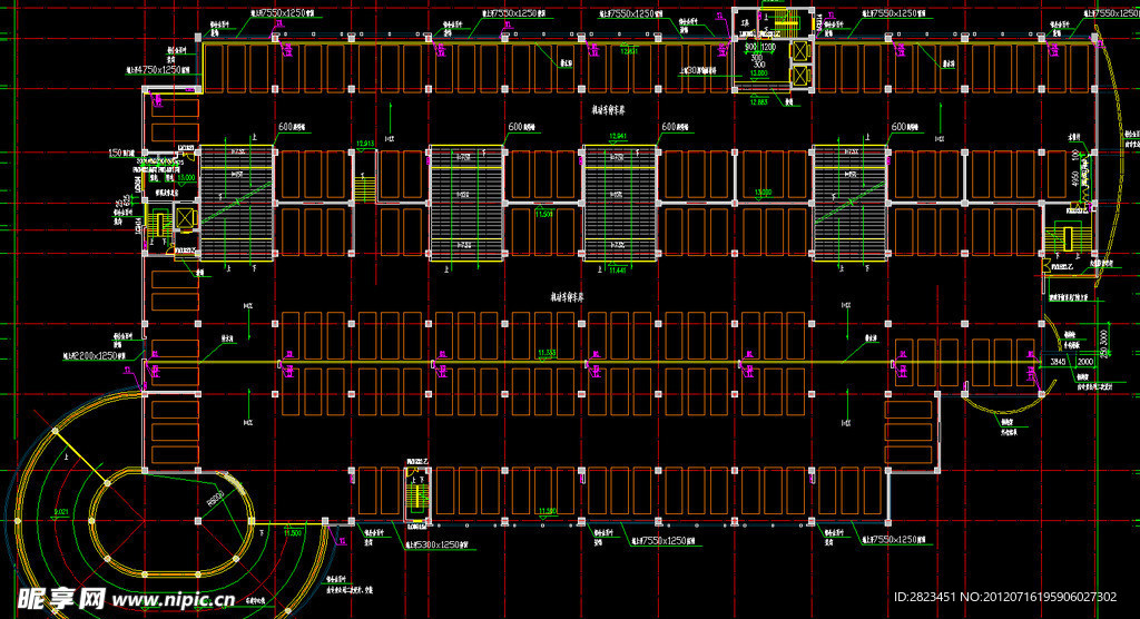 停车库 五层平面