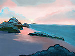 油画 海岸风光