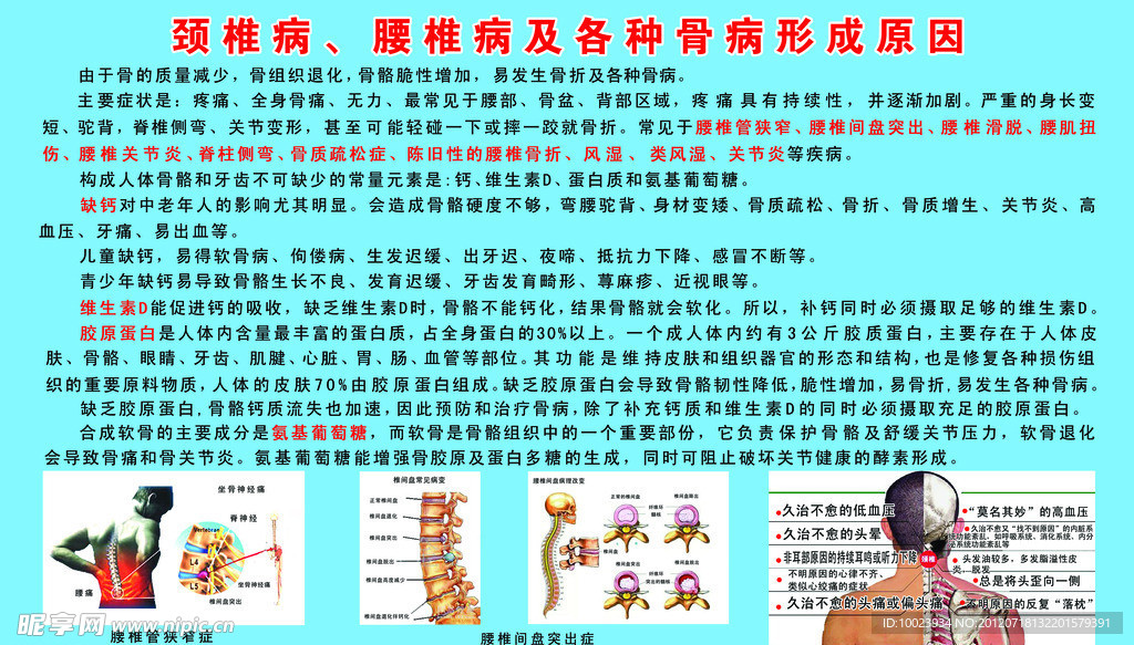 颈椎病 腰椎病及各种骨病形成原因