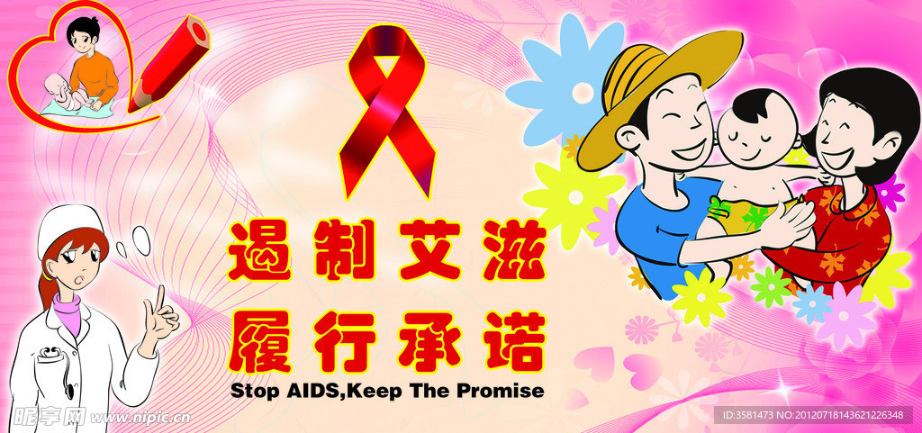 遏制艾滋公益海报