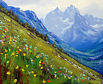 油画 漫山野花