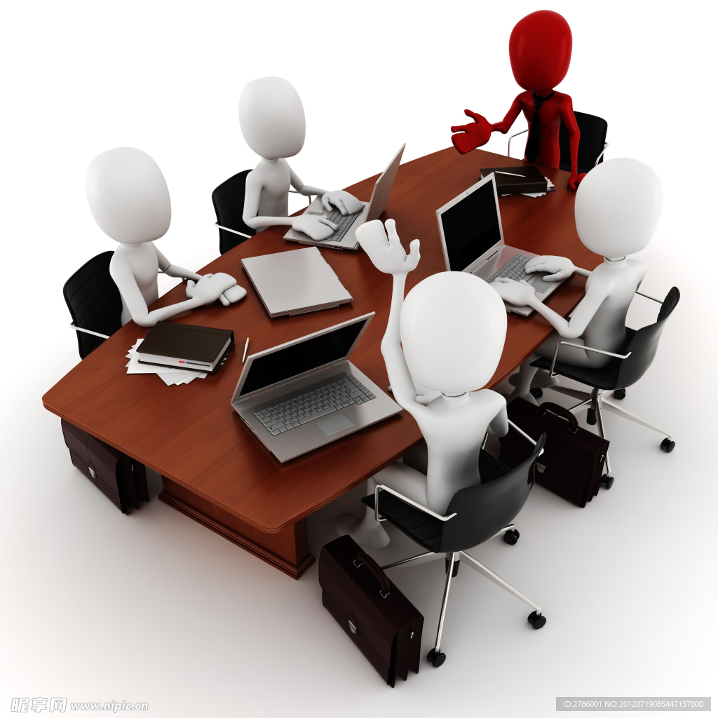 团队3D小人开会