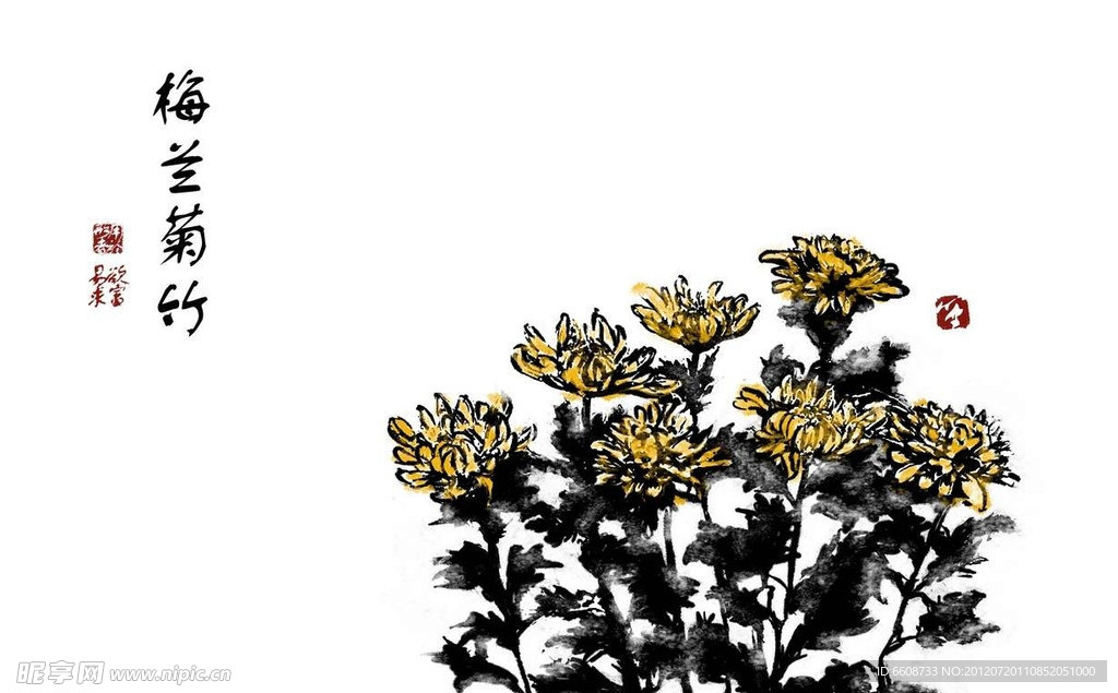 鲜花国画