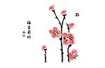 梅花腊梅水墨画