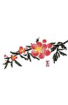 梅花鲜花水墨画