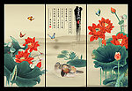 荷花国画