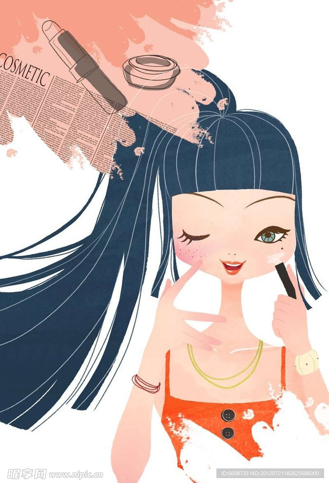 美女化妆