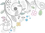 绿叶鲜花背景