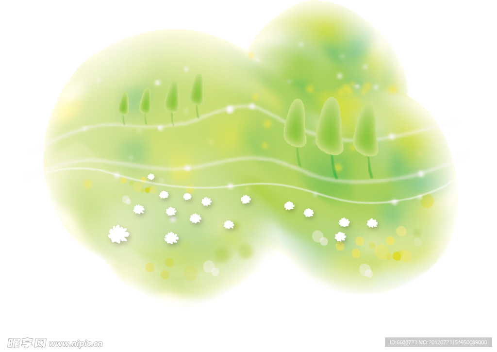 梦幻绿色草原背景