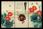 荷花国画