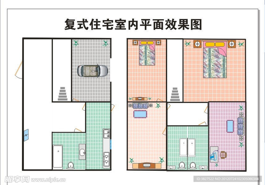 复式住宅室内效果图