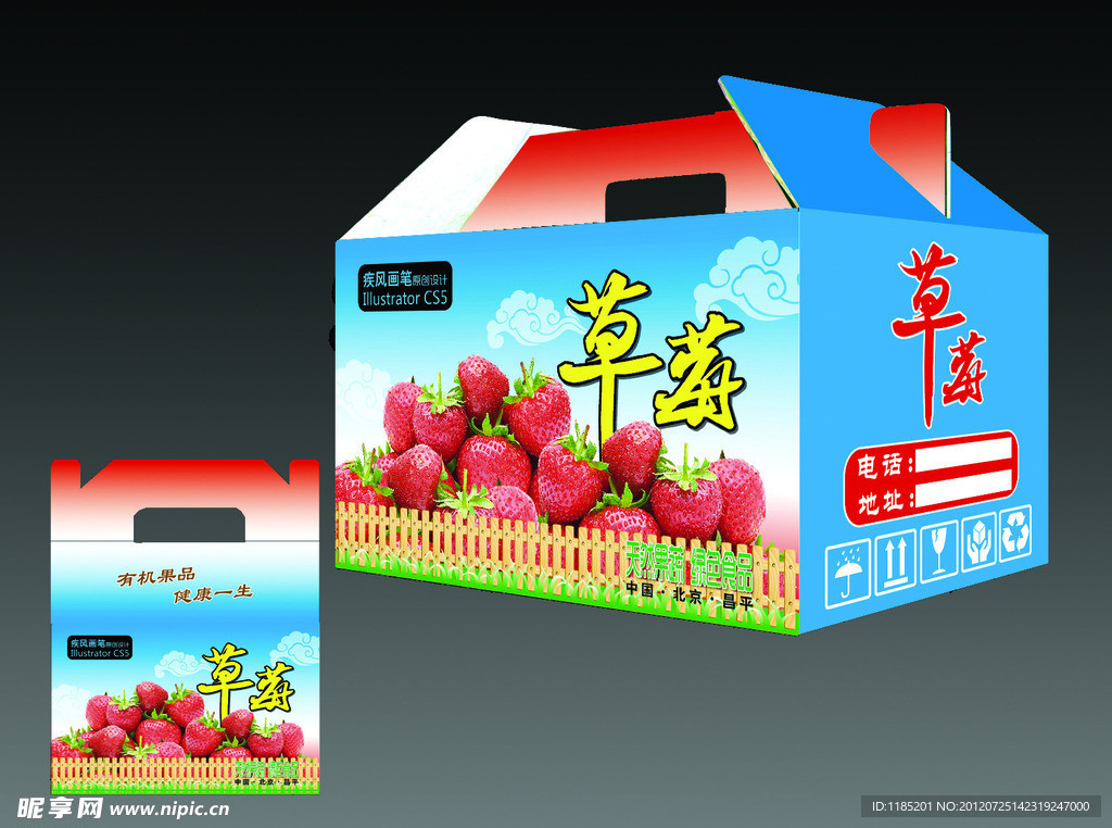 草莓包装盒 (平面图无效果图)