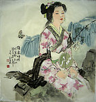 刘西园 写意仕女 国画