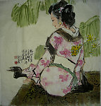 刘西园 写意仕女 国画
