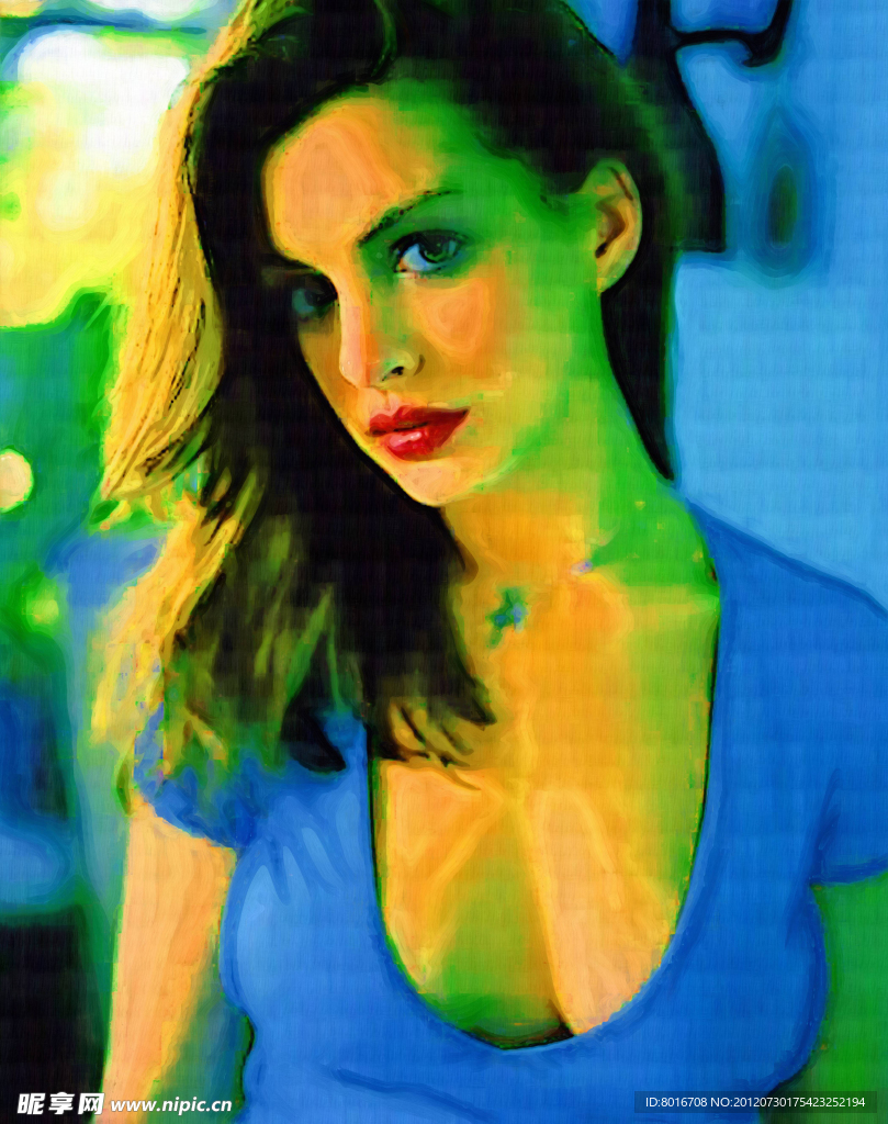 油画 美女