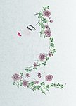 矢量手绘凌乱美女