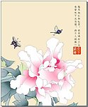 蝶戏牡丹 蝴蝶 牡丹 国画