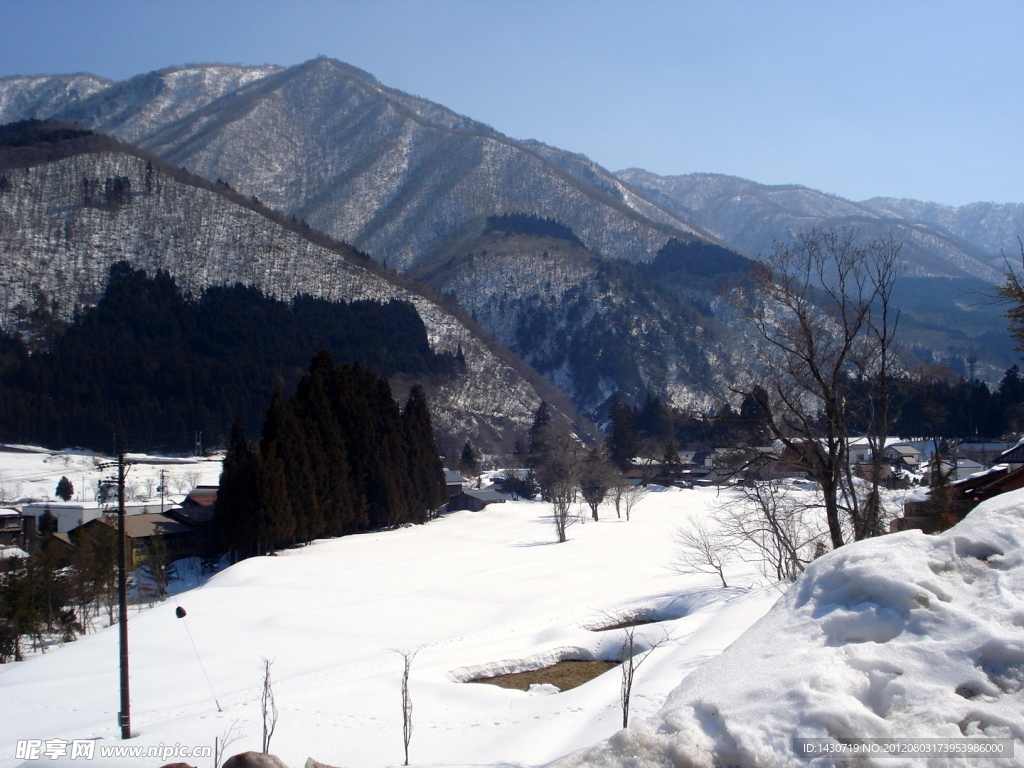 日本白川乡 雪景