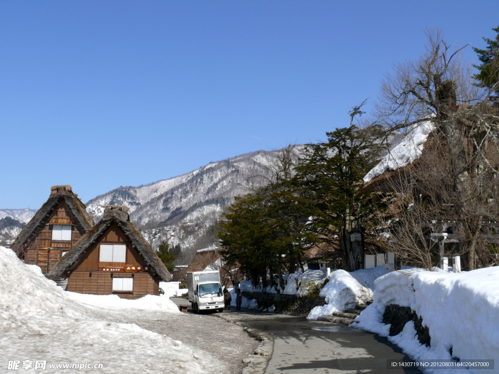 日本白川乡的木屋