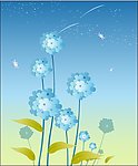 蓝色心情 向日葵 蓝色花