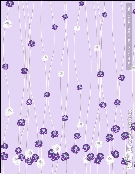 紫浴 紫花 白花 线条 小花