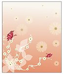 雏菊花语 菊花 蝴蝶 线条花纹