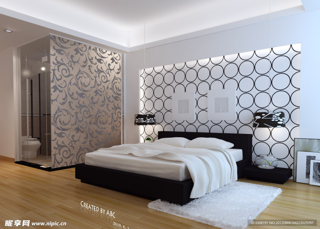 现代装饰风格卧室3D模型