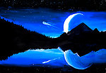 油画 宁静的夜晚