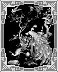 花鸟 灰度图